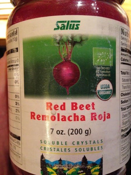 Kent brought this along.  Last two times I've tried beet juice I've been incapacitated for 2 days.
