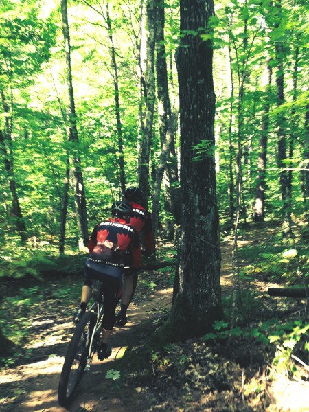 Riding singletrack with Kent and Katie on the tandem on Sunday.   They are amazing on singletrack.