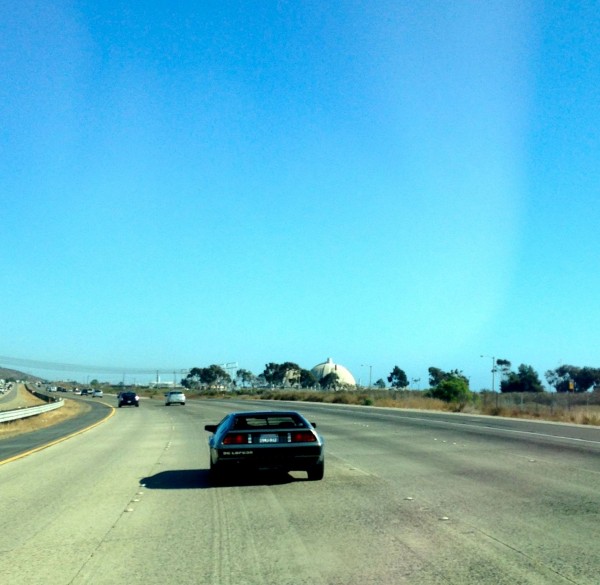 This Delorean passed me right by the nuclear power plant north of Camp Pendleton.  I hadn't see a Delorean in a long time and it made me chuckle it was right near a nuclear power plant.