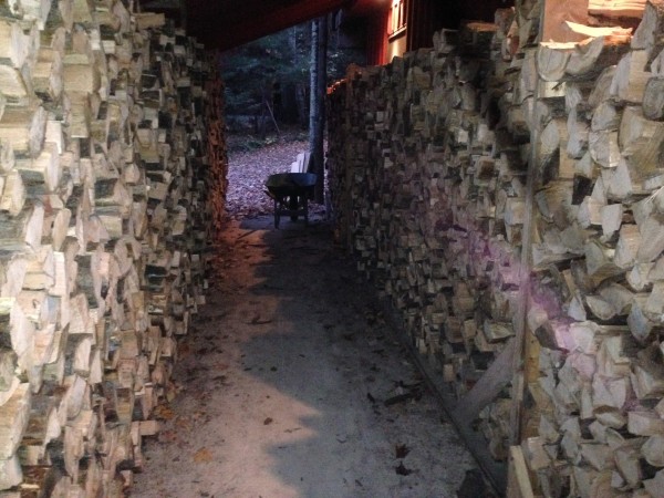 We've stacked a bunch of wood the last while.
