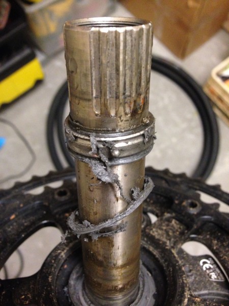 My bottom bracket when I pulled the cranks off.