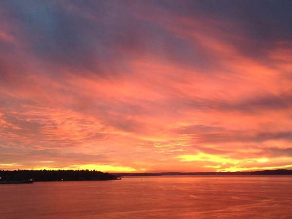 Sunset over Puget sound last night.  Pretty great.