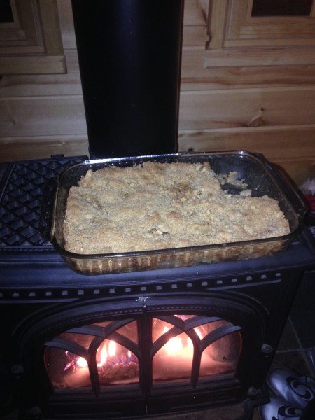 Stacie made apple crisp for after the hike.