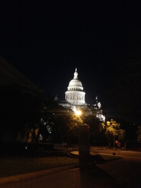 It was dark by the time I got by the Capitol.