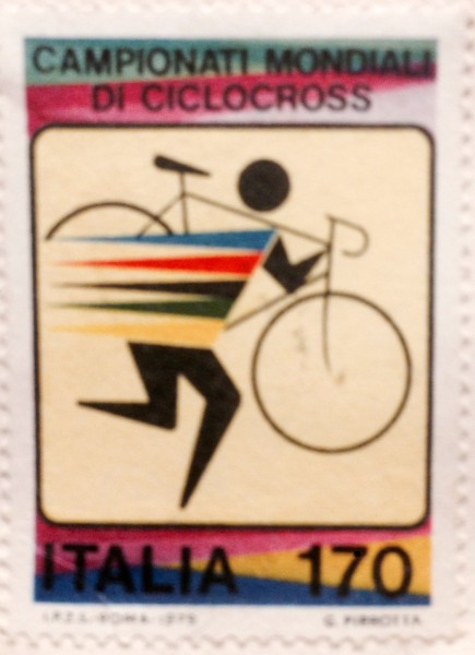 I found this stamp yesterday, laying around the house.  It is from the 1979 Cyclocross World Championships in Italy.