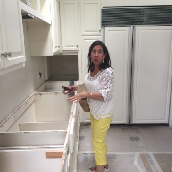 Ann showing me the kitchen in their new house.