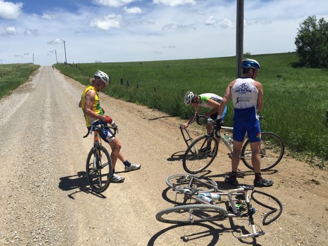 We flatted a ton yesterday.  Eric flatted 3 times, me too.  I hate stopping for flats on a hot day.  