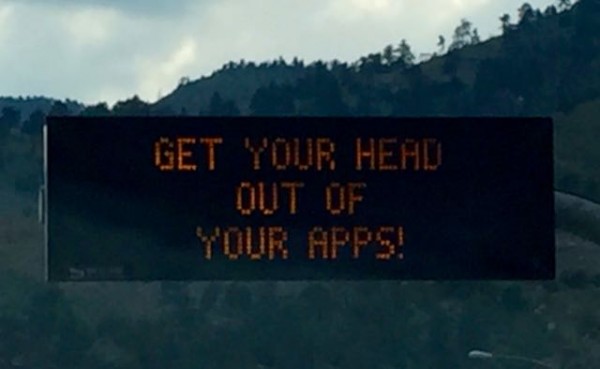 This sign is on I-70.  I think it is witty.