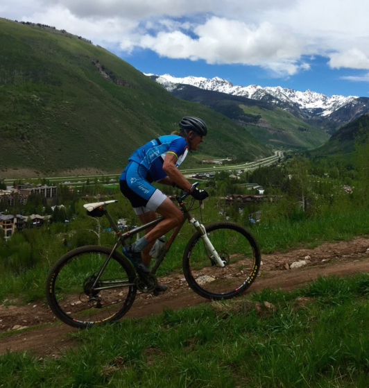 Nice photo Stacie took of me heading up the mountain in Vail.