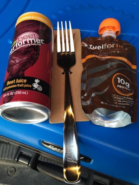 This stuff was in my race bag.  This was, for sure, the first time I've ever received a fork in a bag.