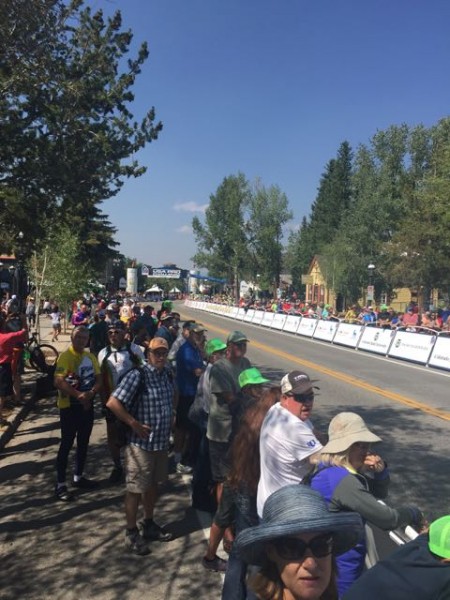 The crowds for the race were just so/so in Breckenridge.  This photo was taken about 30 minutes before the finish.