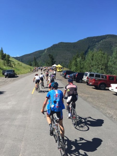 And starting up Vail Pass.  Pretty much a log jam at the bottom, with a sag stop there.