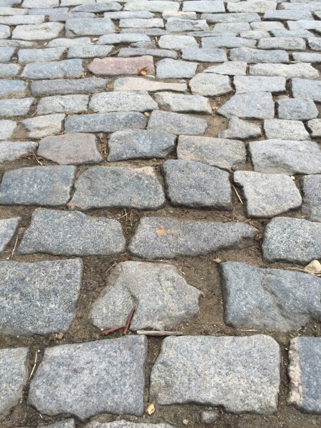 They are real cobbles, so rain will make them challenging.
