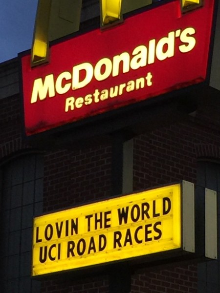 Even McDonalds is flying the colors here in Richmond.