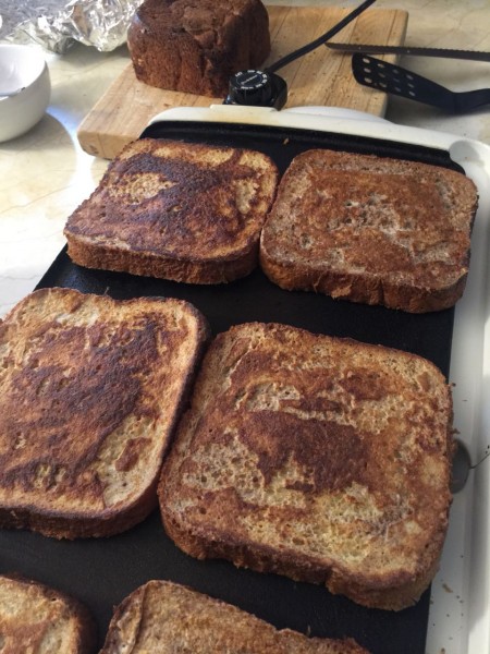 I made french toast this morning with fresh bread.  It was super yummy.