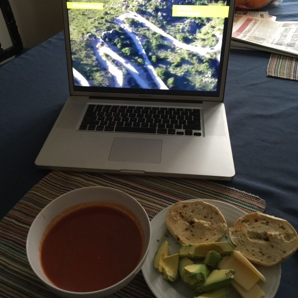 I've been having a bunch of soup recently.  And avocados.  Check out the climb on my computer in Argentina.  It was crazy.