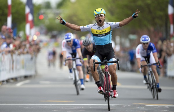 Last year's winner Eric Marcotte. Eric became the first American to hold the Pro Road Championship and Criterium Championship concurrently. He made a pretty incredible more on the final lap to come over the top of the UHC "blue train" and win solo.