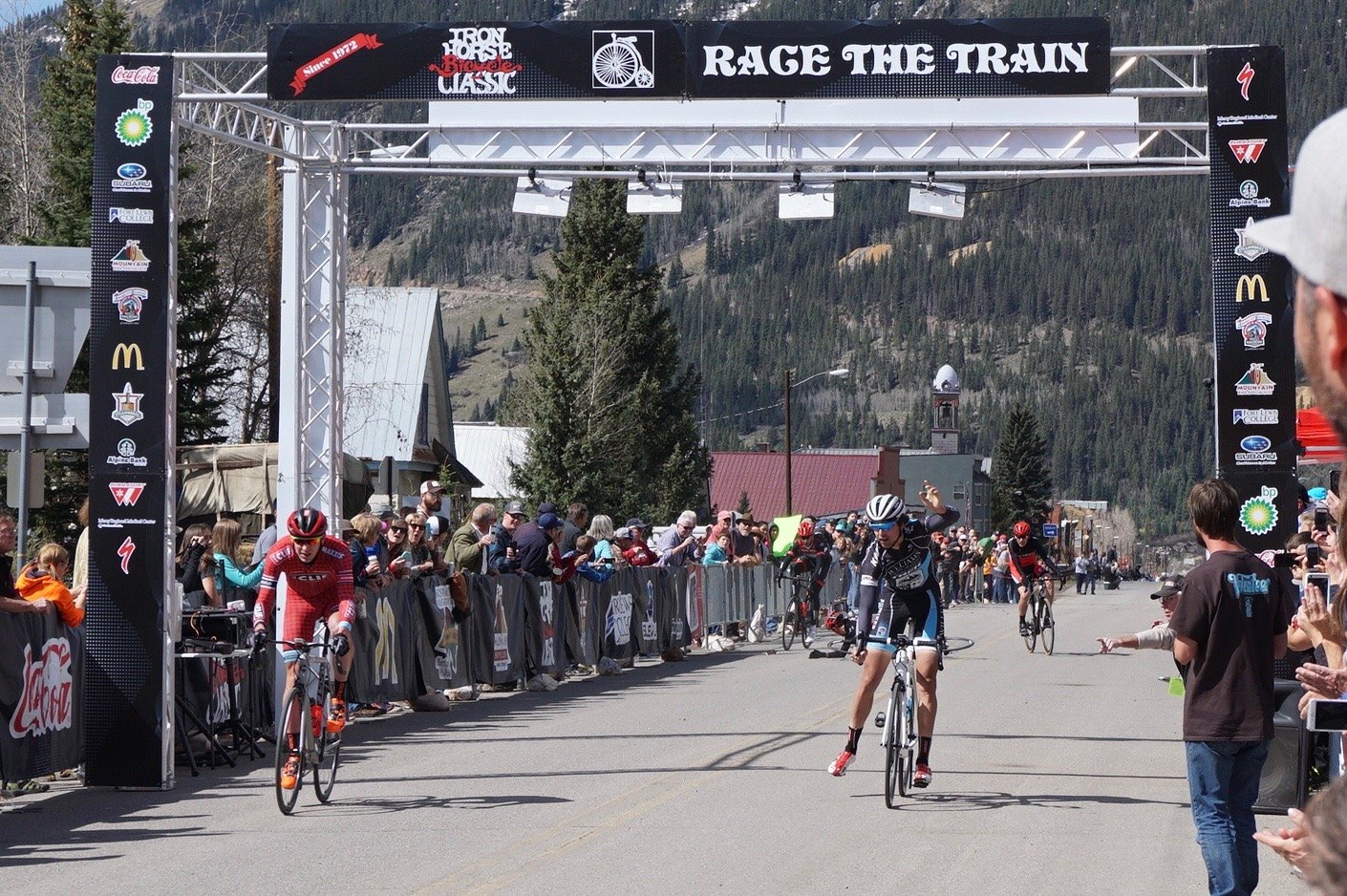 How about this photo, crash at the finish of Iron Horse yesterday. Ned is back on the right, finishing in 3rd, Todd Wells of the left in 4th. Haven't talked to anyone about it to see what happend.