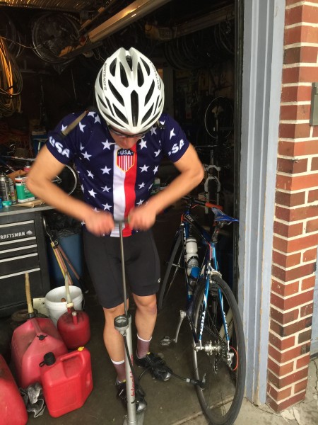 Andrew at the club ride last night.