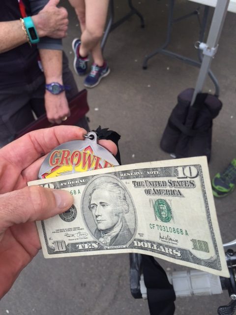 NO one has ever given me lunch money after finishing a race. 