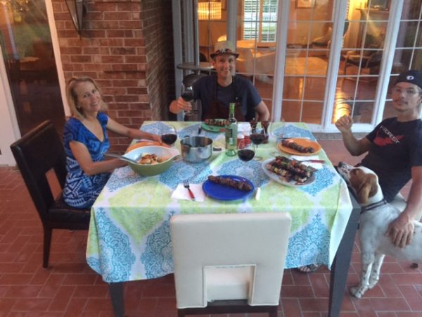 We had dinner at the Walberg's last night. It was nice sitting outside, although a bit hot.