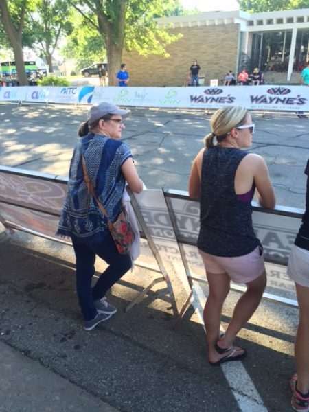 Even at this criterium, they have barriers without legs sticking out into the course. Maybe the Tour de France could take notice.