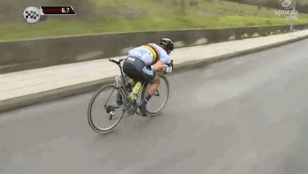 Peter Sagan this position, in my mind, and he stays further back normally.