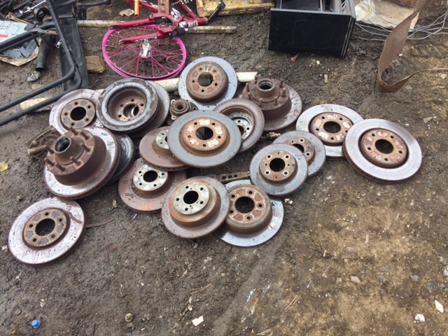 Pile of brake rotors I took to recycle yesterday. I guess I'd been stocking them up for a while.