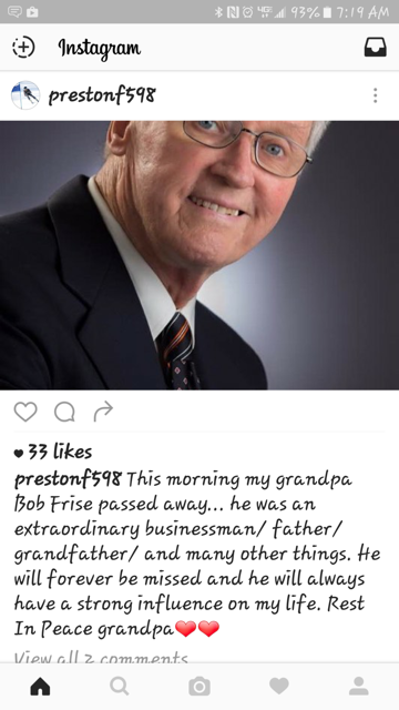 An Instagram post from Mark's son today.